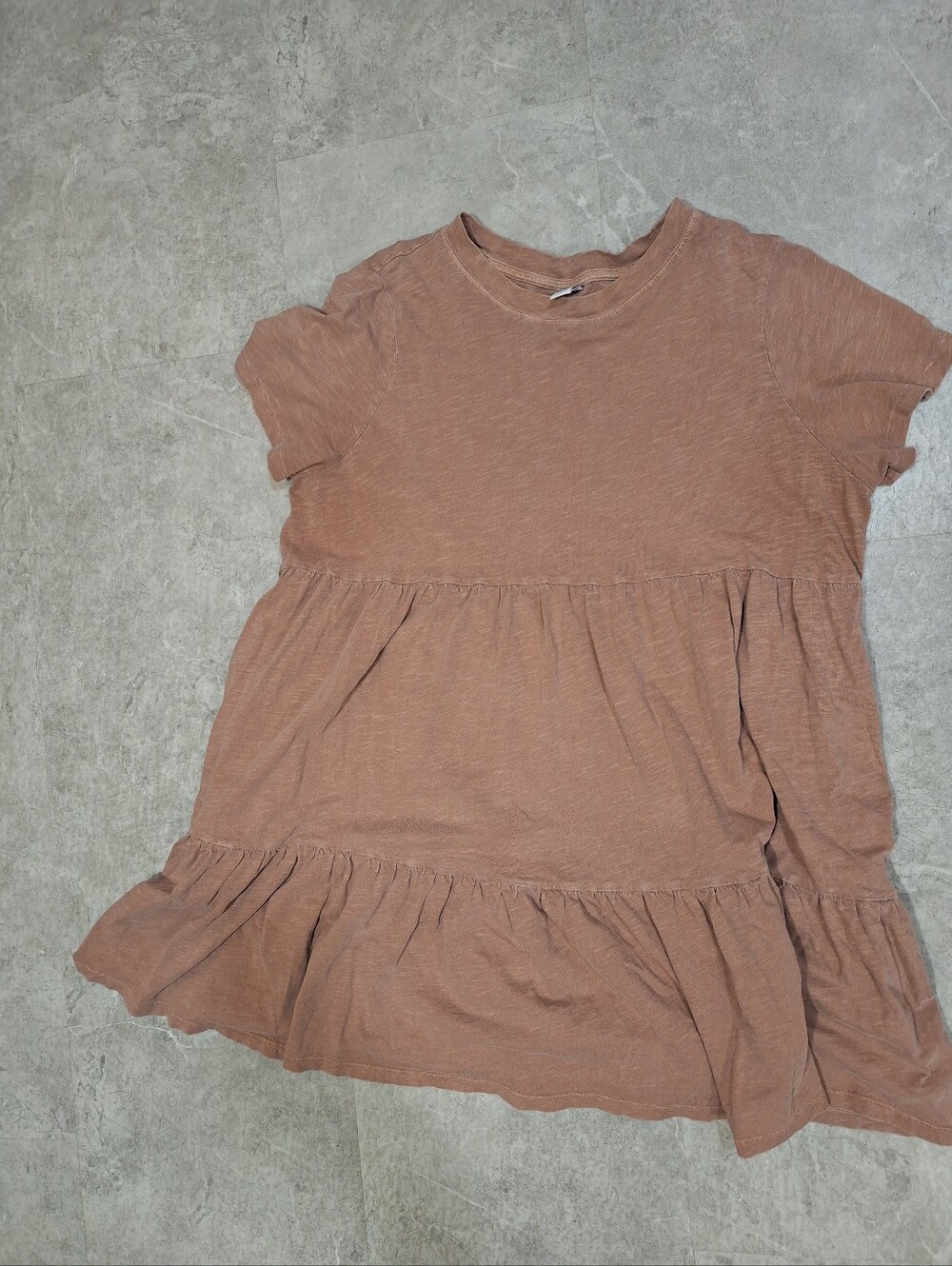 Old Navy, Womens Tierd Cotton Dress W/pockets Dusty Rose Sz L